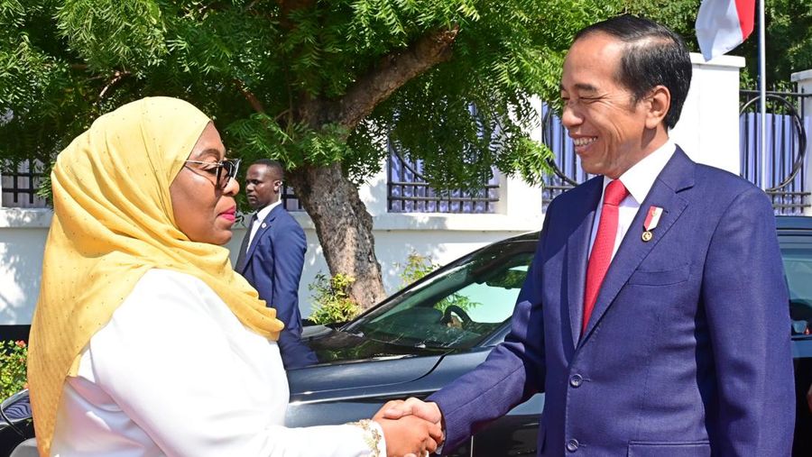Presiden Jokon Widodo bertemu dengan Presiden Republik Persatuan Tanzania Samia Suluhu Hassan. (Dok. Muchlis Jr - Biro Pers Sekretariat Presiden)