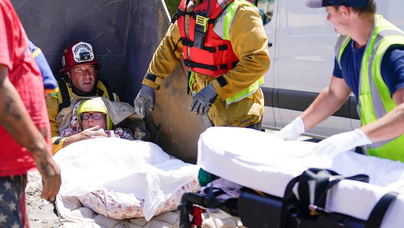 Suasan pasca amukan Badai Hilary di California Selatan, Amerika Serikat, Senin (21/8/2023).  (REUTERS/Bryan Woolston )