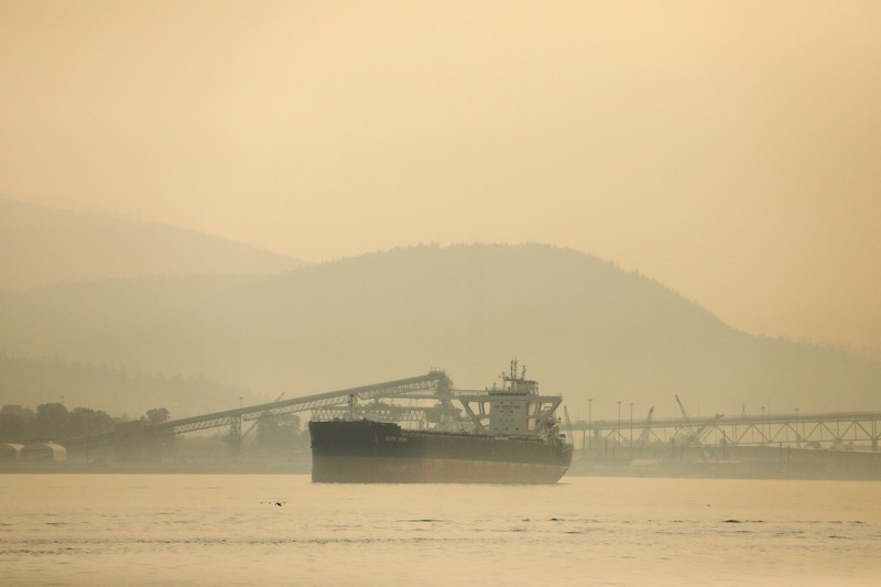 Suasana pusat kota yang diselimuti kabut asap kebakaran hutan, di Stanley Park di Vancouver, British Columbia, Kanada, Senin (21/8/2023). (REUTERS/Chris Helgren) Suasana pusat kota yang diselimuti kabut asap kebakaran hutan, di Stanley Park di Vancouver, British Columbia, Kanada, Senin (21/8/2023). (REUTERS/Chris Helgren)