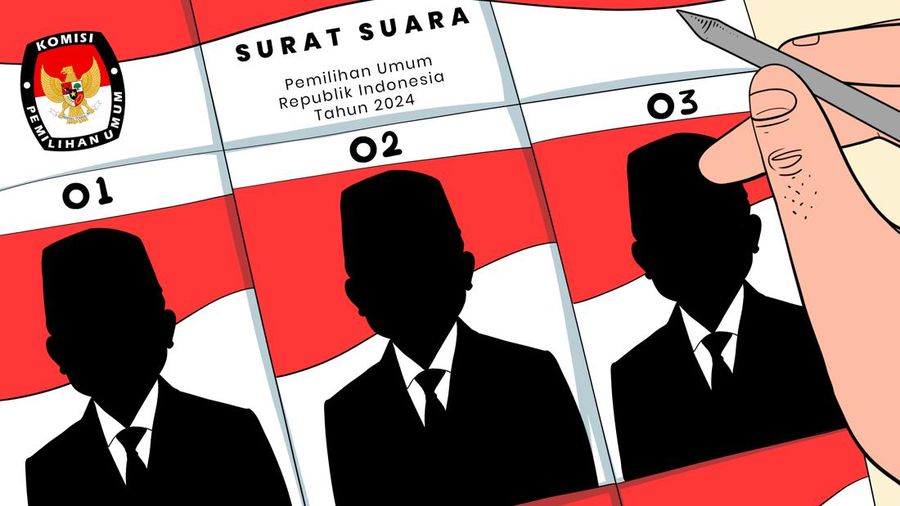 Ilustrasi Surat Suara Pemilu 2024