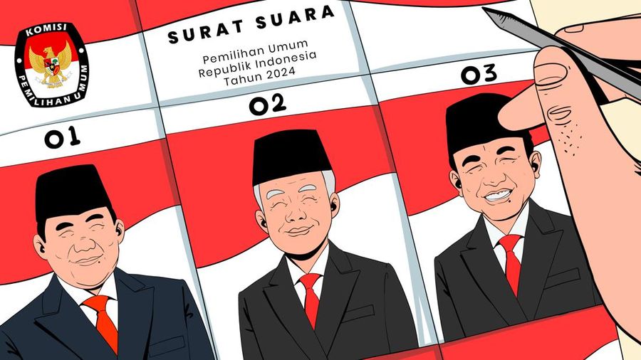 Ilustrasi Surat Suara Pemilu 2024