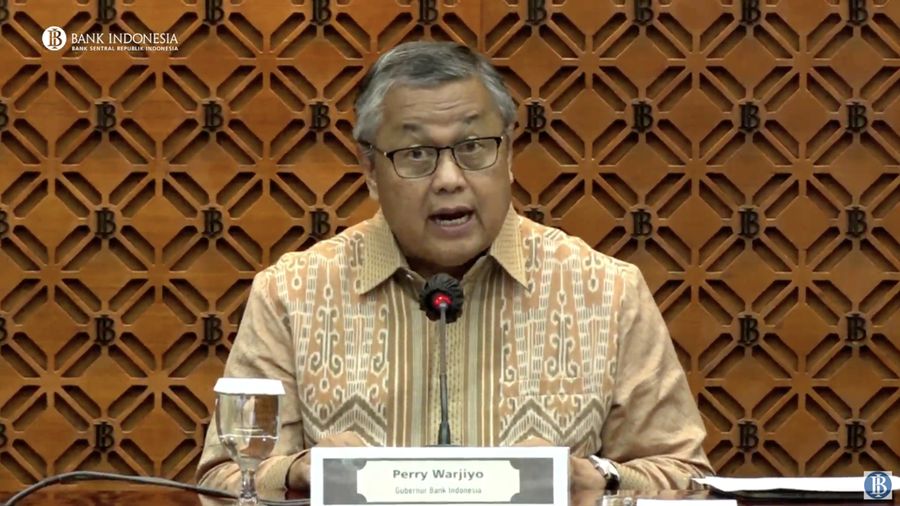 Pengumuman Hasil Rapat Dewan Gubernur Bulanan Bulan Agustus 2023. (Tangkapan Layar Youtube Bank Indonesia)