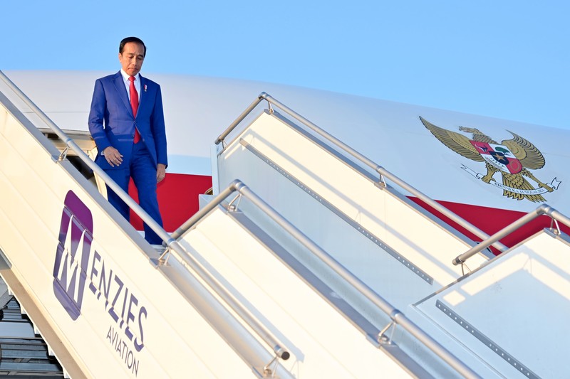 Presiden Jokowi Tiba di Johannesburg Afrika Selatan. (Muchlis Jr - Biro Pers Sekretariat Presiden)