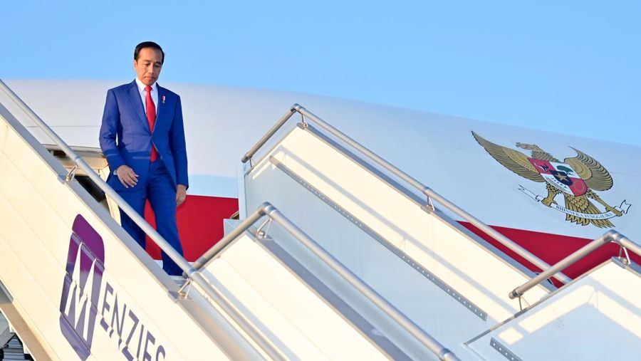Presiden Jokowi Tiba di Johannesburg Afrika Selatan. (Muchlis Jr - Biro Pers Sekretariat Presiden)