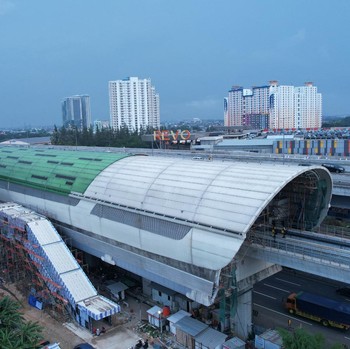 Penampakan Stasiun 'Keong Raksasa' LRT Jabodebek