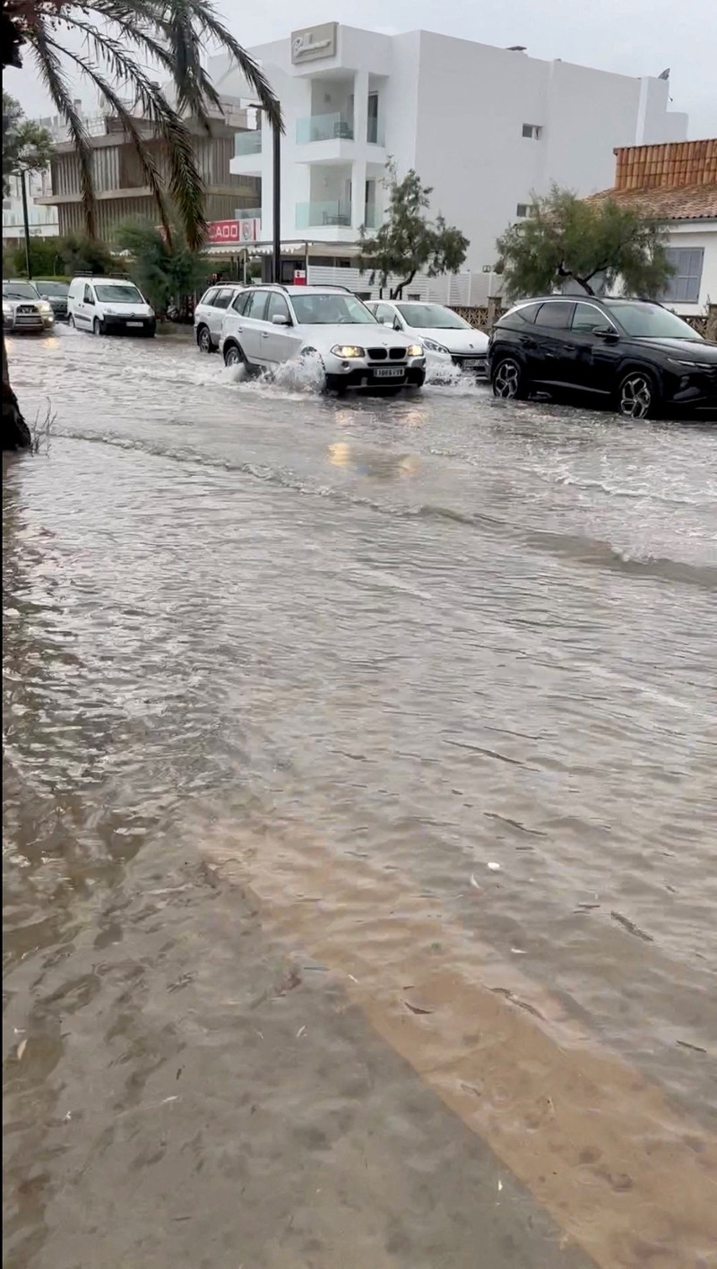 EUROPE-WEATHER/SPAIN-MALLORCA A general view of the storm in Mallorca, Spain August 27, 2023, in this screen grab taken from a social media video. Sanja Poljanski/ via REUTERS THIS IMAGE HAS BEEN SUPPLIED BY A THIRD PARTY. MANDATORY CREDIT. NO RESALES. NO ARCHIVES.