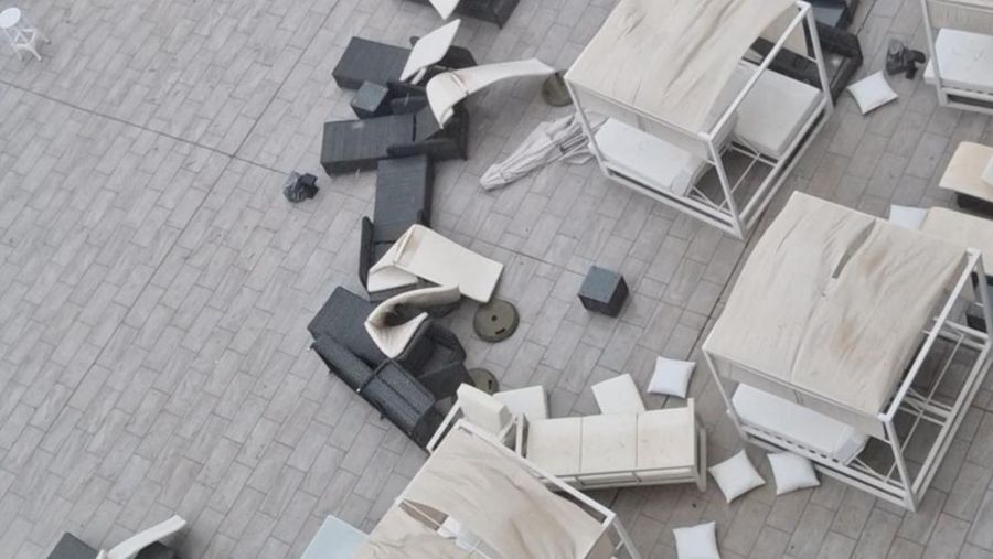 A general view of the storm in Mallorca, Spain August 27, 2023, in this screen grab taken from a social media video. Sanja Poljanski/ via REUTERS THIS IMAGE HAS BEEN SUPPLIED BY A THIRD PARTY. MANDATORY CREDIT. NO RESALES. NO ARCHIVES.
