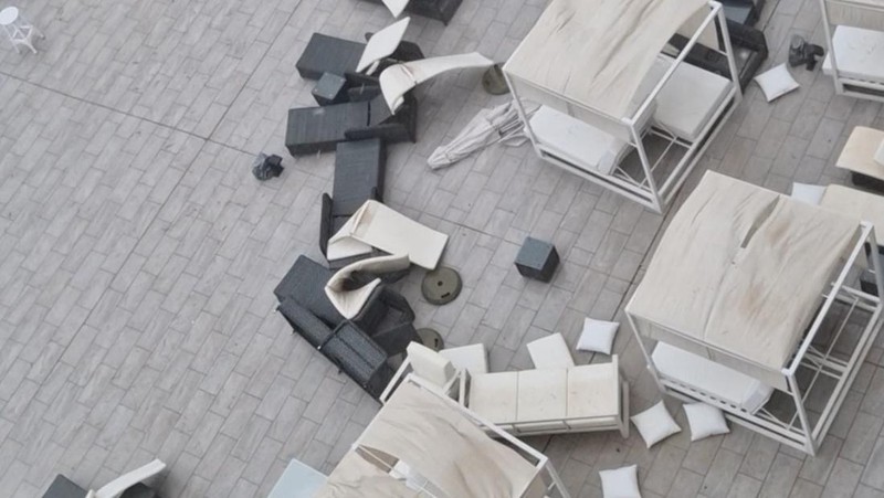 A general view of the storm in Mallorca, Spain August 27, 2023, in this screen grab taken from a social media video. Sanja Poljanski/ via REUTERS THIS IMAGE HAS BEEN SUPPLIED BY A THIRD PARTY. MANDATORY CREDIT. NO RESALES. NO ARCHIVES.
