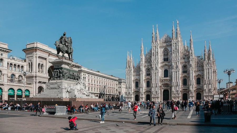 Pemandangan udara bersih kota Milan, Italia