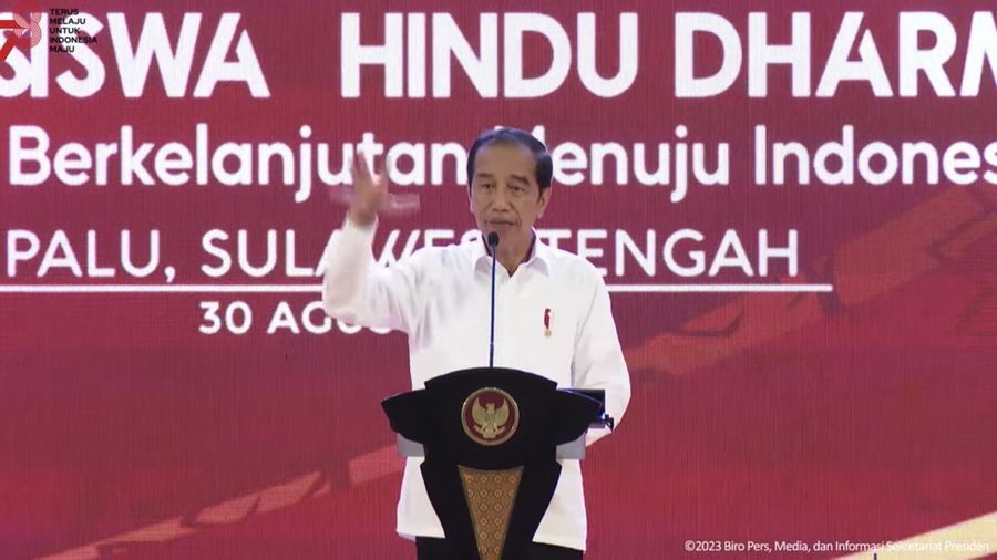 Sambutan Presiden Jokowi Pada Pembukaan Mahasabha XIII KMHDI 2023, Palu, 30 Agustus 2023. (Tangkapan Kayar Youtube)