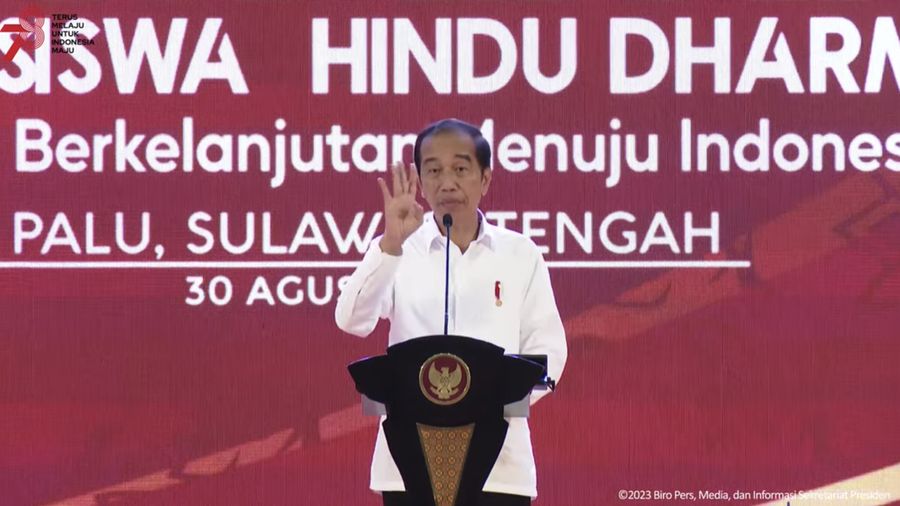 Sambutan Presiden Jokowi Pada Pembukaan Mahasabha XIII KMHDI 2023, Palu, 30 Agustus 2023. (Tangkapan Kayar Youtube)