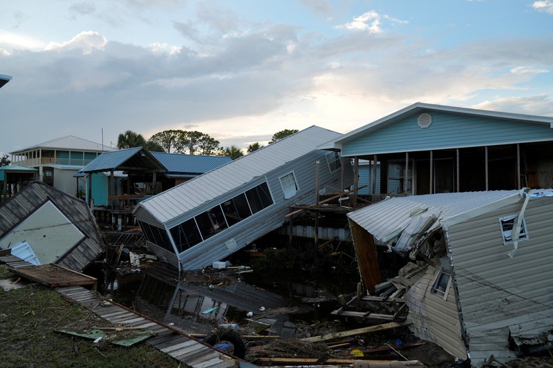 A view of a damaged McDonald's sign after the arrival of Hurricane Idalia in Perry, Florida, U.S., August 30, 2023. REUTERS/Cheney Orr