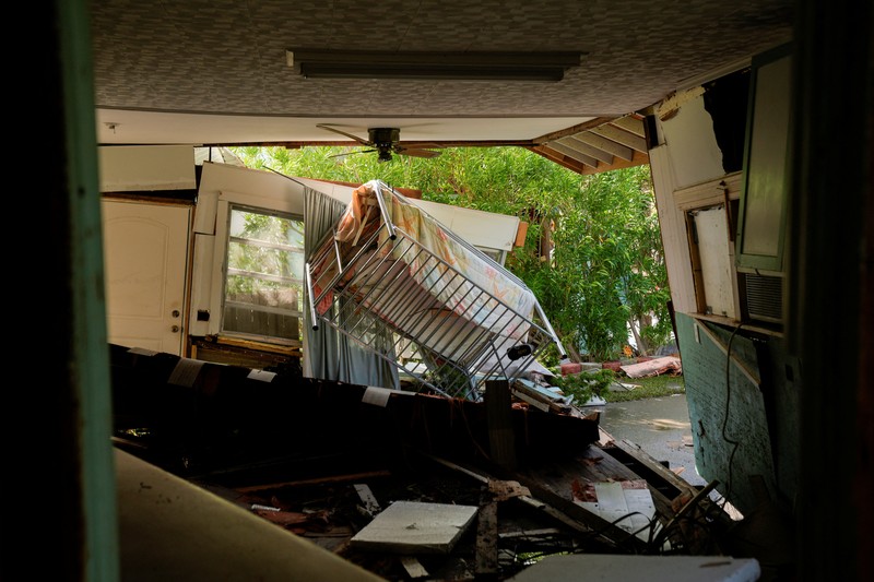 A view of a damaged McDonald's sign after the arrival of Hurricane Idalia in Perry, Florida, U.S., August 30, 2023. REUTERS/Cheney Orr