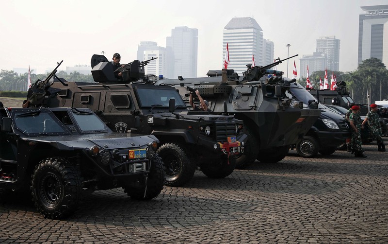 Kapolri Jenderal Listyo Sigit Prabowo bersama Panglima TNI Laksamana Yudo Margono memimpin Apel Gelar Pasukan Pengamanan KTT ASEAN ke-43 di Monas, Jakarta Pusat, Jumat (1/9/2023). Kapolri Jenderal Listyo Sigit Prabowo bersama Panglima TNI Laksamana Yudo Margono memimpin Apel Gelar Pasukan Pengamanan KTT ASEAN ke-43 di Monas, Jakarta Pusat, Jumat (1/9/2023). (Dok. Detikcom/Azhar Bagas)
