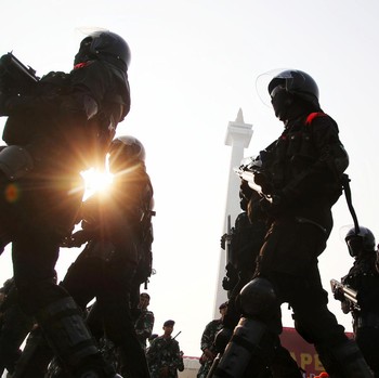 Potret TNI-POLRI Gelar Apel Keamanan KTT ASEAN Ke-43