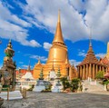 Wat Phra Kaeo, Temple of the Emerald Buddha and the home of the Thai King. Wat Phra Kaeo is one of Bangkok's most famous tourist sites and it was built in 1782 at Bangkok, Thailand.