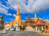 Wat Phra Kaeo, Temple of the Emerald Buddha and the home of the Thai King. Wat Phra Kaeo is one of Bangkok's most famous tourist sites and it was built in 1782 at Bangkok, Thailand.