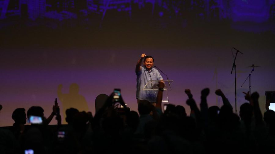 Prabowo Subianto saat menghadiri acara Deklarasi Partai Gelora untuk mendukungnya sebagai Calon Presiden 2024 di Djakarta Theater, Jakarta, Sabtu (2/9), dok. Istimewa