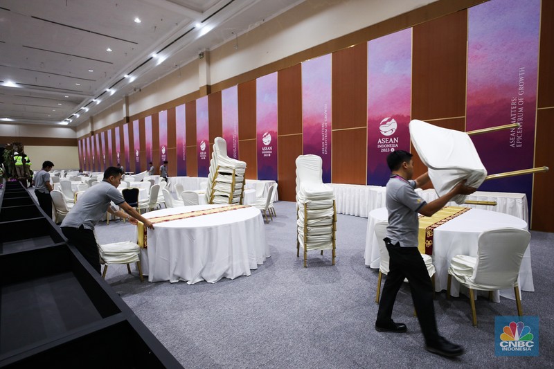 Suasana vanue KTT ASEAN di JCC, Senayan, Jakarta, Sabtu (2/9/2023). (CNBC Indonesia/Tri Susilo) Suasana vanue KTT ASEAN di JCC, Senayan, Jakarta, Sabtu (2/9/2023). (CNBC Indonesia/Tri Susilo)