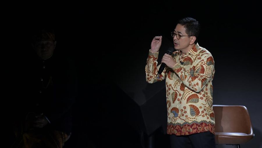 The Chair of ASEAN Business Advisory Council (ASEAN BAC) Arsjad Rasjid delivers presentation during the introduction of the ASEAN-BAC Project on the second day of ASEAN Business Investment Summit (ABIS) 2023 in Jakarta, Monday (4/9/2023). Media Center of The ASEAN Summit 2023/Zabur Karuru/foc/mifta.
*** Local Caption *** Ketua ASEAN Business Advisory Council (ASEAN BAC) Arsjad Rasjid memberikan pemaparan disela-sela perkenalan proyek ASEAN-BAC Indonesia pada hari kedua ASEAN Business Investment Summit (ABIS) 2023 di Jakarta, Senin (4/9/2023). Media Center KTT ASEAN 2023/Zabur Karuru/foc.