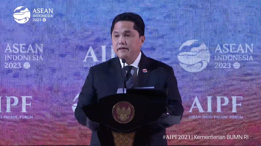 Menteri BUMN Erick Thohir Peresmian Pembukaan ASEAN Indo-Pacific Forum, Jakarta, 5 September 2023. (Tangkapan Layar Youtube Kementerian BUMN RI)