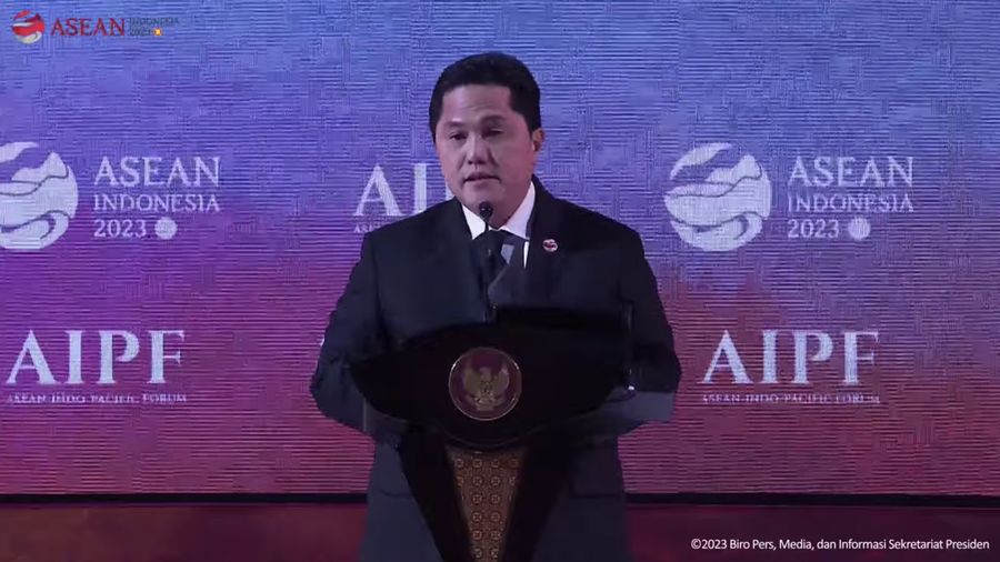 Menteri BUMN Erick Thohir Peresmian Pembukaan ASEAN Indo-Pacific Forum, Jakarta, 5 September 2023. (Tangkapan Layar Youtube Sekretariat Presiden)
