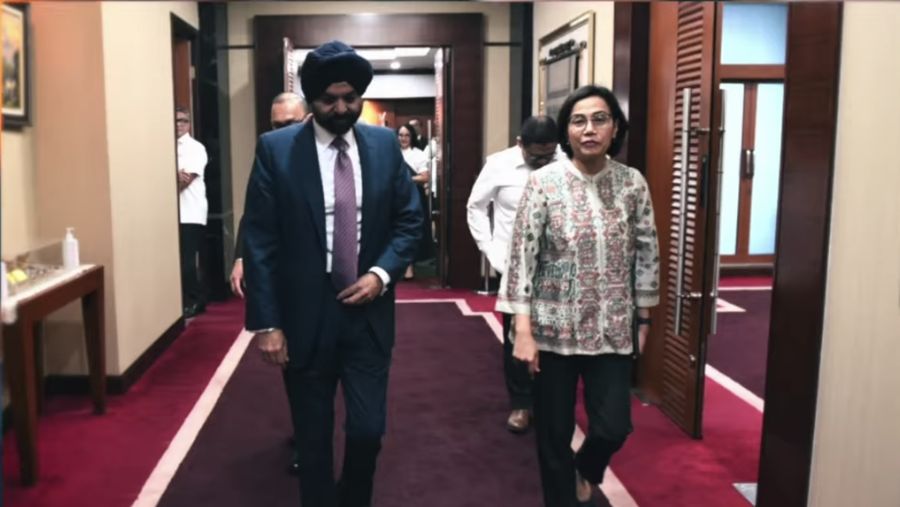 Menteri Keuangan Sri Mulyani Indrawati menerima kunjungan Presiden Bank Dunia Ajay Banga. (Tangkapan Layar Instagram @smindrawati)