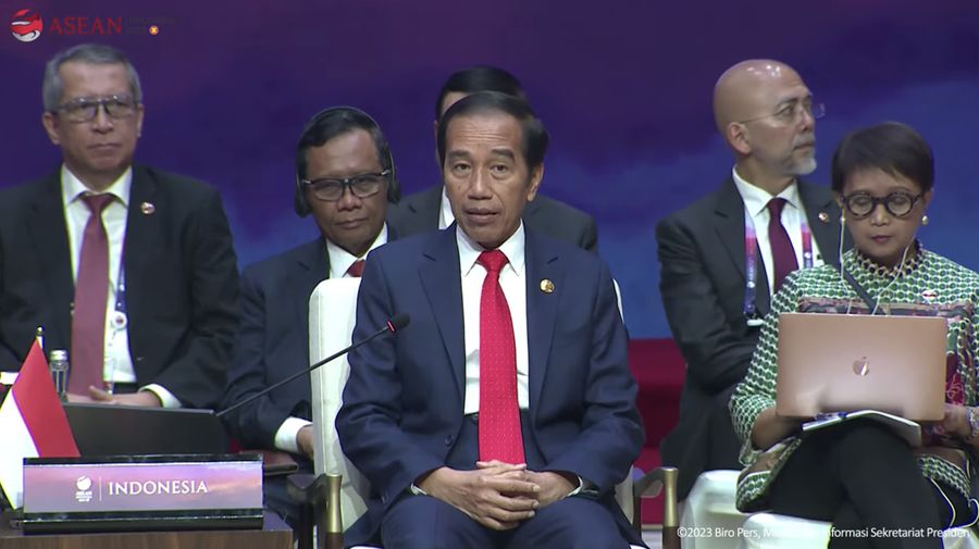 Presiden Joko Widodo dalam Sesi Retreat KTT ke-43 ASEAN, Jakarta, 5 September 2023. (Tangkapan Layar Youtube Sekretariat Presiden)