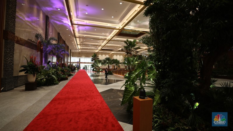 Suasana jelang KTT ASEAN di Jakarta Convention Center (JCC), Jakarta, Selasa (5/9/2023). (CNBC Indonesia/Tri Susilo)