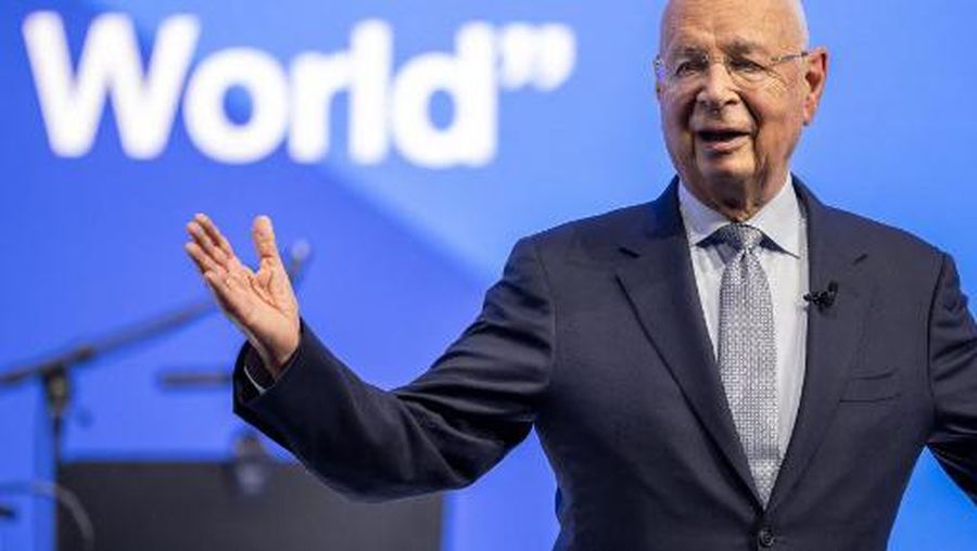 World Economic Forum founder Klaus Schwab delivers a speech during the