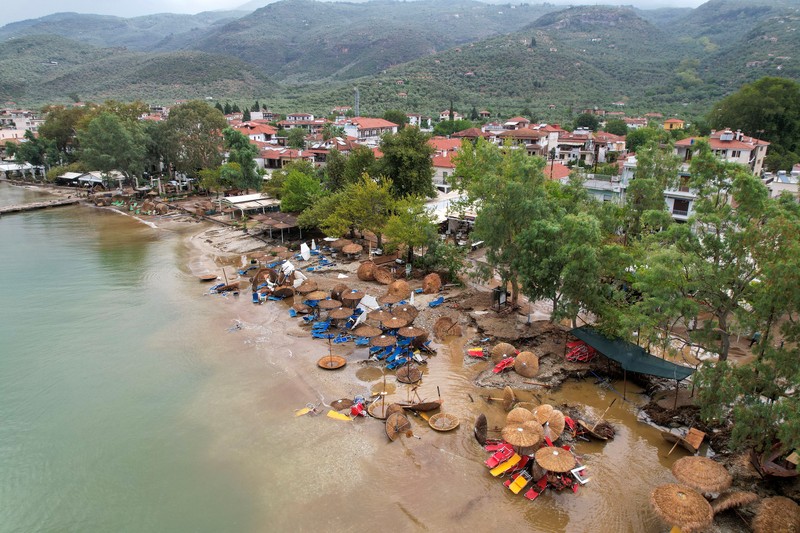 EUROPE-WEATHER/GREECE-STORM View of a collapsed road, as storm Daniel hits central Greece, in the village of Kala Nera, Greece, September 7, 2023. REUTERS/Stamos Prousalis