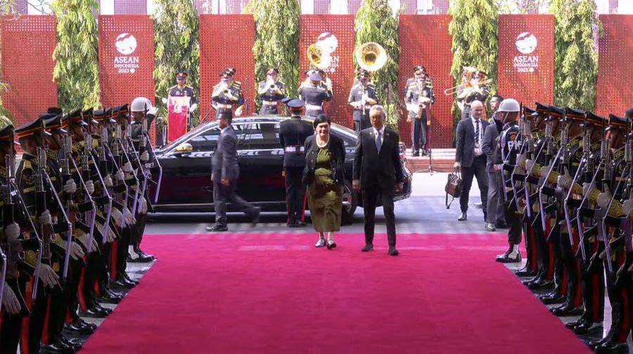 Menteri Luar Negeri Selandia Baru Nanaia Mahuta saat tiba di KTT ASEAN, Kamis, (7/9/2023). (Tangkapan Layar Youtube Kemkominfo TV)