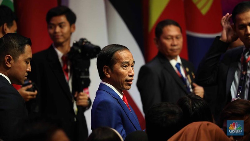 Presiden Joko Widodo (Jokowi) di KTT ASEAN 2023, Jakarta, Kamis (7/9/2023). (CNBC Indonesia/Tri Susilo)