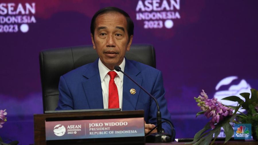 Presiden Joko Widodo (Jokowi) di KTT ASEAN 2023, Jakarta, Kamis (7/9/2023). (CNBC Indonesia/Tri Susilo)