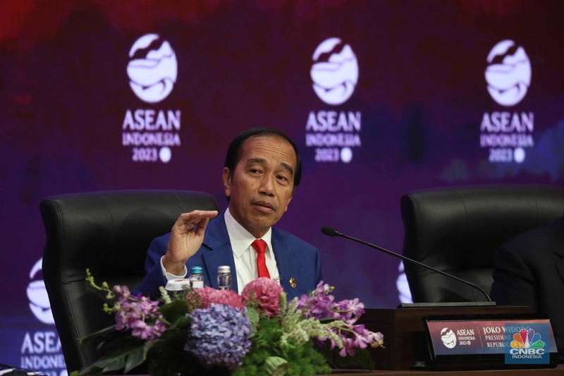 Presiden Joko Widodo (Jokowi) di KTT ASEAN 2023, Jakarta, Kamis (7/9/2023). (CNBC Indonesia/Tri Susilo)
