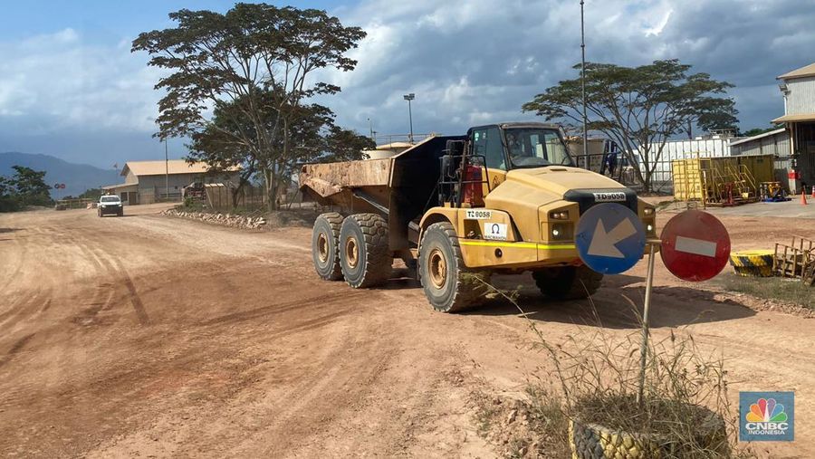 Area Izin Usaha Pertambangan (IUP) tambang emas Tujuh Bukit milik PT Merdeka Copper Gold Group Tbk di Banyuwangi, Jawa Timur. (CNBC Indonesia/Verda Nano Setiawan)