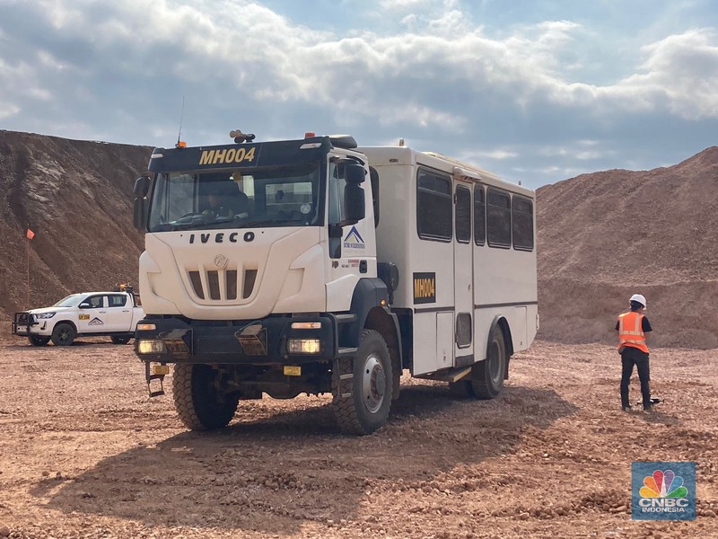Area Izin Usaha Pertambangan (IUP) tambang emas Tujuh Bukit milik PT Merdeka Copper Gold Group Tbk di Banyuwangi, Jawa Timur. (CNBC Indonesia/Verda Nano Setiawan)