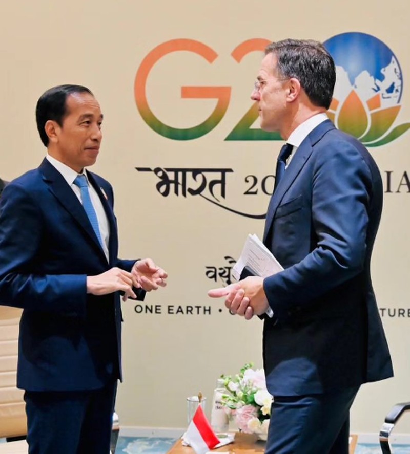 Presiden Joko Widodo duduk bersama Presiden AS Joe Biden dalam Konferensi Tingkat Tinggi G20 di India. Presiden Joko Widodo duduk bersama Presiden AS Joe Biden dalam Konferensi Tingkat Tinggi G20 di India. (Instagram @Jokowi)