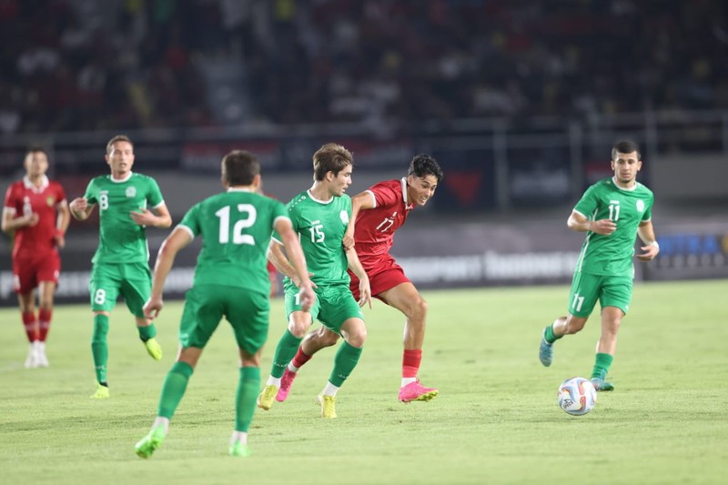 Laga Indonesia vs Turkmenistan. (Dok. PSSI)