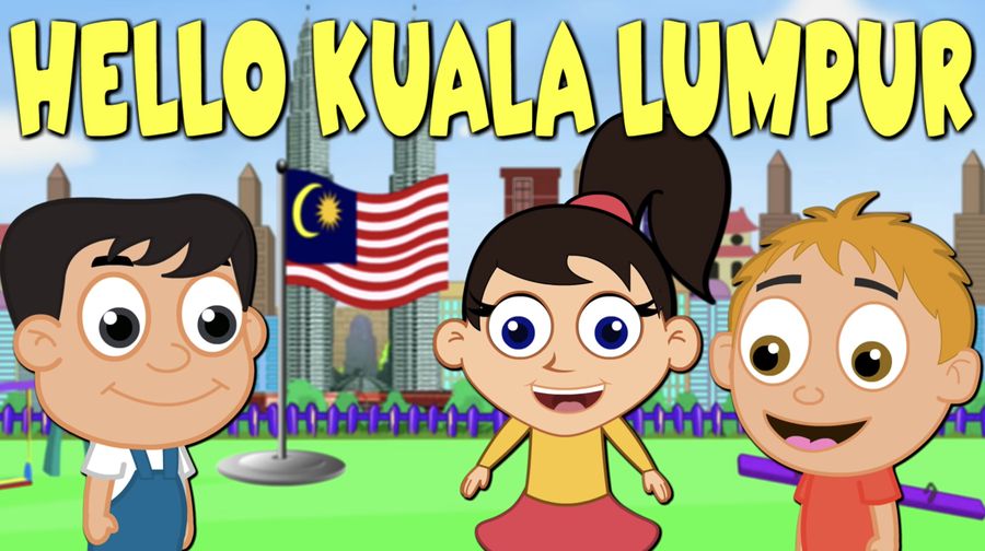 Sebuah lagu anak-anak Melayu Malaysia HELO KUALA LUMPUR mengikuti lagu halo halo bandung. (Tangkapan Layar Youtube Lagu Kanak TV)
