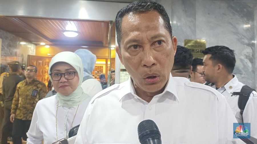 Kepala Badan Pangan Nasional (Bapanas) Arief Prasetyo Adi tak menampik soal kondisi cadangan pangan dari komoditas kedelai yang masih kosong di gudang Bulog. (CNBC Indonesia/Martyasari Rizky)