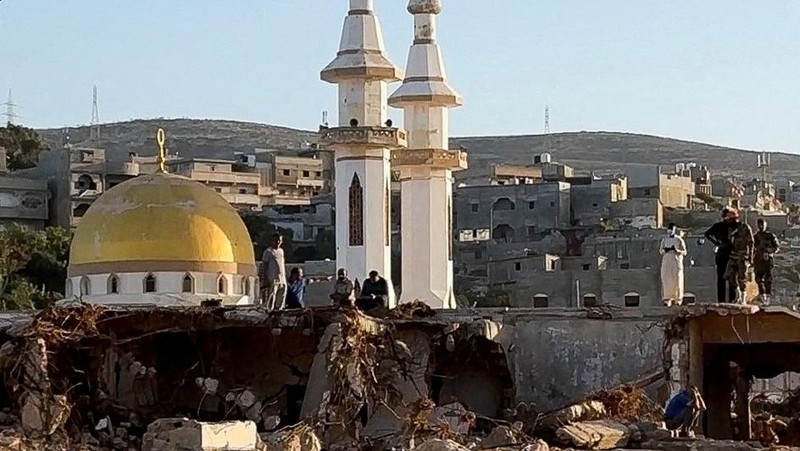 Libya porak poranda usai dihantam banjir. (AP Photo/Jamal Alkomaty)
