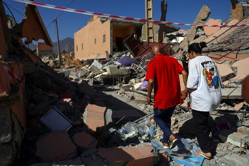 Kisah pilu Imane Ait Said, seorang siswa berusia 19 tahun korban gempa Maroko. (REUTERS/Hannah McKay)