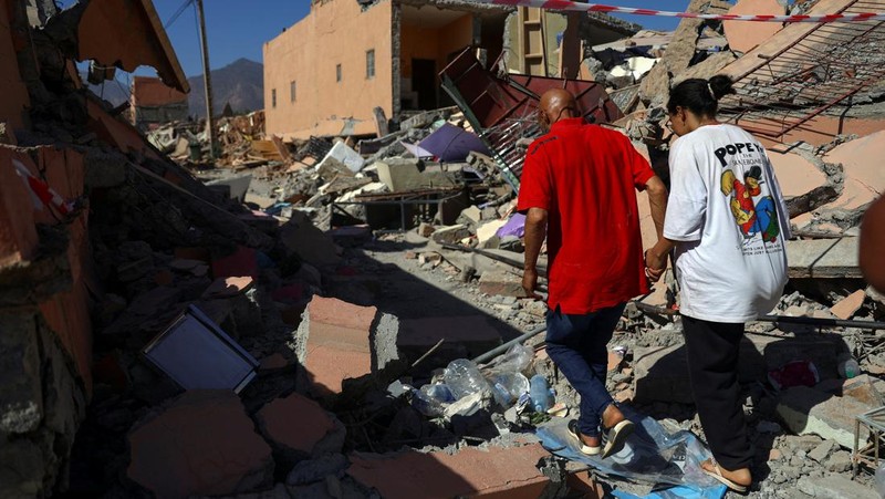 Kisah pilu Imane Ait Said, seorang siswa berusia 19 tahun korban gempa Maroko. (REUTERS/Hannah McKay)