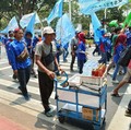 Demo Buruh di Patung Kuda Bubar, Akses Jalan Kembali Dibuka
