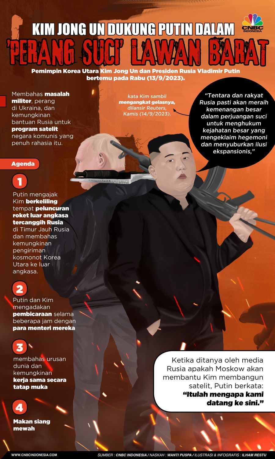 Kim Jong Un Dukung Putin dalam 'Perang Suci' Lawan Barat