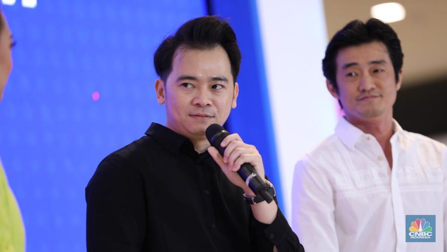 Trader & Trading Coach Michael Yeoh dalam acara Investment Expo 2023 di Central Park Mall, Jakarta, Jum'at (15/9/2023). (CNBC Indonesia/Tri Susilo)