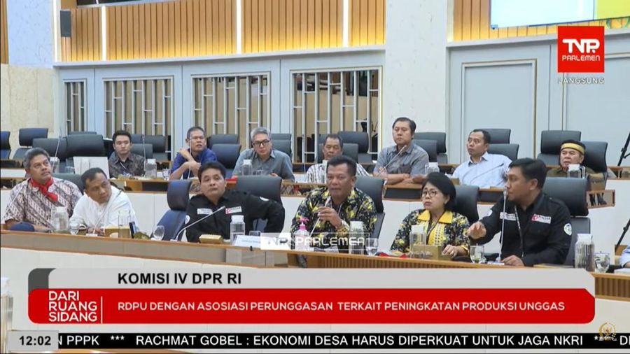 Komisi IV DPR RI RDPU dengan Asosiasi Perunggasan. (Tangkapan Layar Youtube Komisi IV DPR RI Channel)