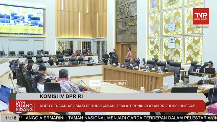 Komisi IV DPR RI RDPU dengan Asosiasi Perunggasan. (Tangkapan Layar Youtube Komisi IV DPR RI Channel)