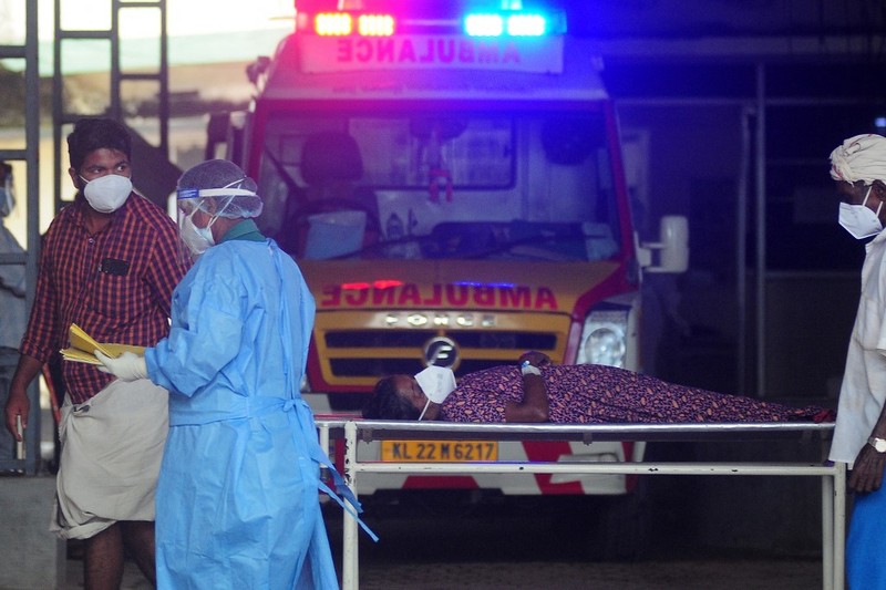 Anggota tim medis dari Kozhikode Medical College membawa sampel buah pinang dan jambu biji untuk melakukan tes virus Nipah di desa Maruthonkara di distrik Kozhikode, Kerala, India, 13 September 2023. Anggota tim medis dari Kozhikode Medical College membawa sampel buah pinang dan jambu biji untuk melakukan tes virus Nipah di desa Maruthonkara di distrik Kozhikode, Kerala, India, 13 September 2023. (REUTERS/Stringer)